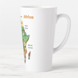 Afrikanische Landkarte mit Flaggen Latte Tasse