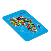 Afrikanische Landkarte mit Flaggen Magnet (Rechte Seite)