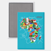 Afrikanische Landkarte mit Flaggen Magnet (Vorderseite/Rückseite)