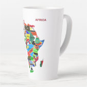 Afrikanische Landkarte mit Flaggen Milchtasse (Rechte Ecke)