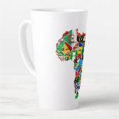 Afrikanische Landkarte mit Flaggen Milchtasse (Linke Ecke)