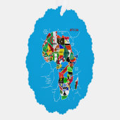 Afrikanische Landkarte mit Flaggen Ornament Karte (Rechts)