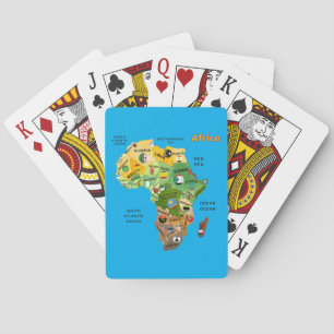 Afrikanische Landkarte mit Flaggen Spielkarten