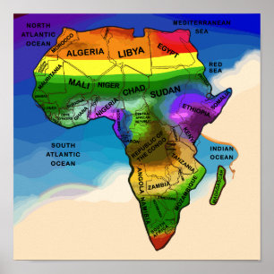 Afrikanische Landkarte Poster
