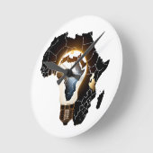 Afrikanische Landkarte Runde Wanduhr (Winkel)