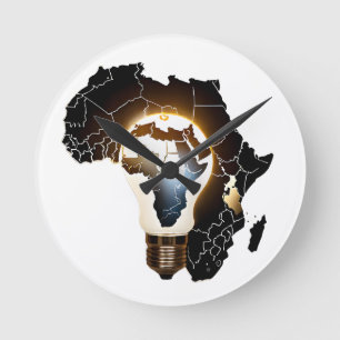 Afrikanische Landkarte Runde Wanduhr