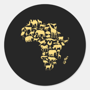 Afrikanische Landkarte Tiere Melanin Afrikanische  Runder Aufkleber