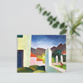 Afrikanische Landschaft, abstrakte Kunst des Augus Postkarte (Stehend Vorderseite)