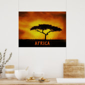 Afrikanische Landschaft Acacia Tree Poster (Küche)