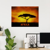 Afrikanische Landschaft Acacia Tree Poster (Heimbüro)