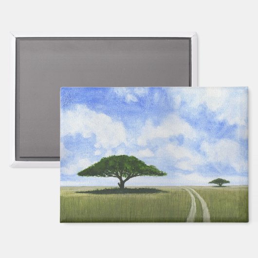 Afrikanische Landschaft Magnet (Vorderseite/Rückseite)