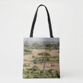 Afrikanische Landschaft mit Elefant Tasche (Vorderseite)