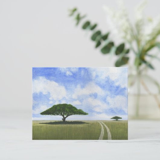 Afrikanische Landschaft Postkarte (Stehend Vorderseite)