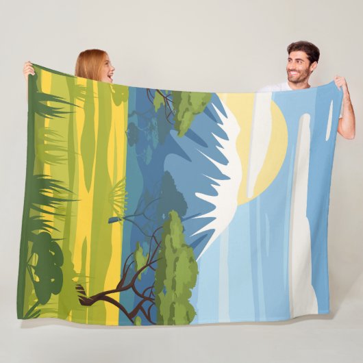 Afrikanische Landschaft Savannah Wilde Natur Fleecedecke (Beispiel)