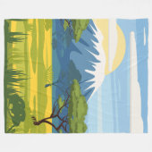 Afrikanische Landschaft Savannah Wilde Natur Fleecedecke (Vorderseite (Horizontal))