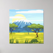 Afrikanische Landschaft Savannah Wilde Natur Leinwanddruck (Vorderseite)