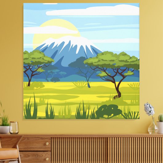 Afrikanische Landschaft Savannah Wilde Natur Leinwanddruck (Insitu (Wohnzimmer))