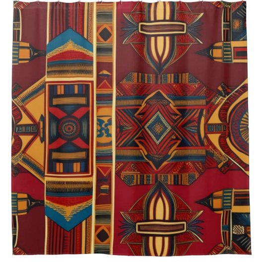 Afrikanische Leinwand Duschvorhang (Vorderseite)