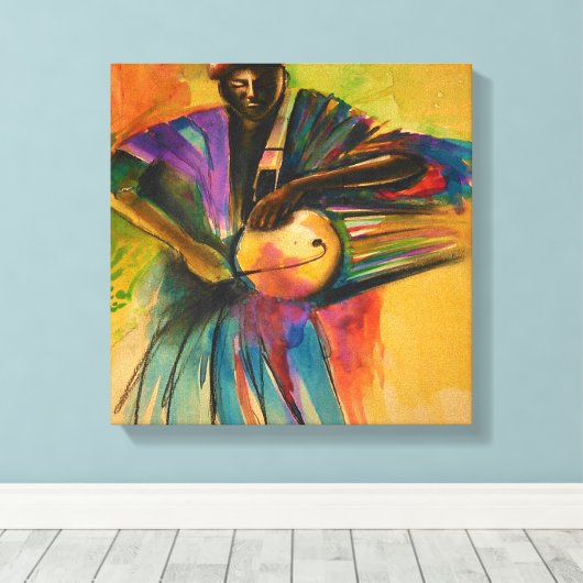 Afrikanische Leinwand (Eyo Dancer) (Insitu (Holzboden))