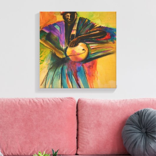 Afrikanische Leinwand (Eyo Dancer) (Insitu (Wohnzimmer))