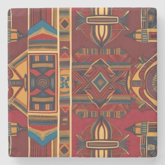 Afrikanische Leinwand Steinuntersetzer (Vorderseite)