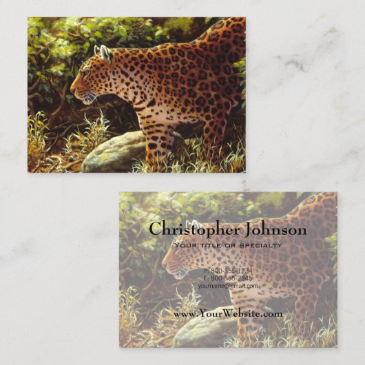 Afrikanische Leopard-Visitenkarte Visitenkarte (Vorne/Hinten)