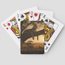 Afrikanische Leoparden-Akazien-Savanne ANIMALS Pok Spielkarten