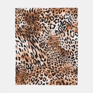 afrikanische Leopardrucke nahtlos Fleecedecke