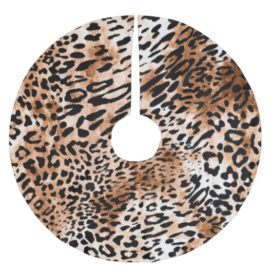 afrikanische Leopardrucke nahtlos Polyester Weihnachtsbaumdecke (Vorderseite)