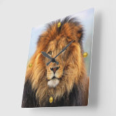 afrikanische Lion 1 Quadratische Wanduhr (Winkel)