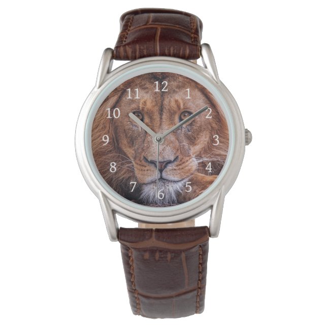 Afrikanische Lion Armbanduhr (Vorderseite)