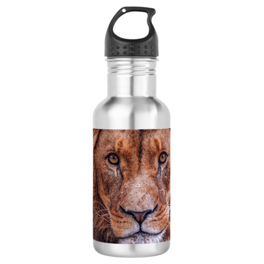 Afrikanische Lion Edelstahlflasche (Vorderseite)