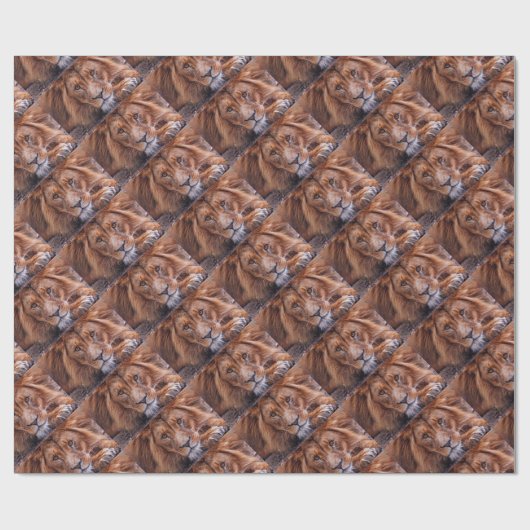 Afrikanische Lion Geschenkpapier (Flach)