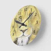 Afrikanische Lion Runde Wanduhr (Winkel)
