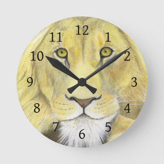 Afrikanische Lion Runde Wanduhr (Vorderseite)