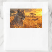 Afrikanische Lioness Rechteckiger Aufkleber (Tasche)