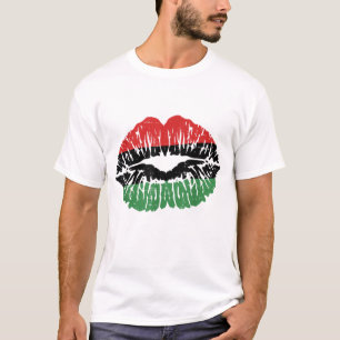 Afrikanische Lippen Flag Melanin Schwarze Geschich T-Shirt
