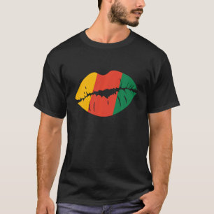 Afrikanische Lippen Flag Melanin Schwarze Geschich T-Shirt