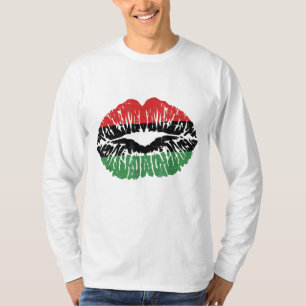 Afrikanische Lippen Flag Melanin Schwarze Geschich T-Shirt