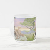 Afrikanische Löwen an der Erholungs-Tasse Mattglastasse (Vorderseite Links)