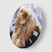 afrikanische Löwen- und Blitzuhr Große Wanduhr (Winkel)