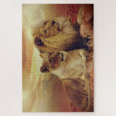 Afrikanische Löwen und Löwen Puzzle (Vertikal)