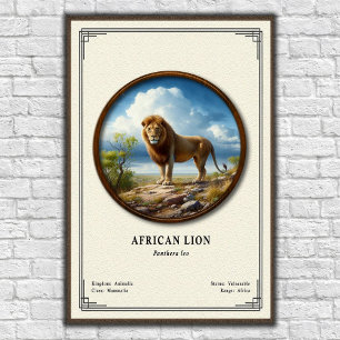 Afrikanische Löwen-Zoologie-Serie Poster