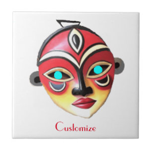 Afrikanische Mädchen-Gesichtsmaske Thunder_Cove  Fliese