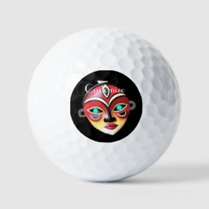 Afrikanische Mädchen-Gesichtsmaske Thunder_Cove Golfball