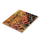 Afrikanische Mädchen und Giraffe Keramik Tile Fliese (Seite)