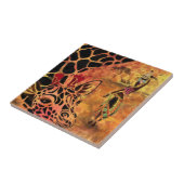 Afrikanische Mädchen und Giraffe Keramik Tile Fliese (Seite)