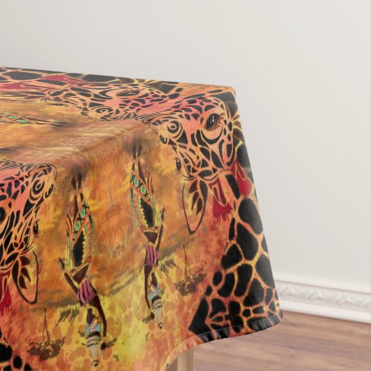 Afrikanische Mädchen und Giraffe Tablecloth Tischdecke (Beispiel)