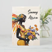 Afrikanische Mädelin Einladung (Stehend Vorderseite)