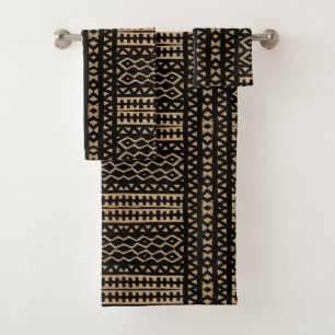 Afrikanische Majestät • Stammes-Mud-Cloth-Badehand Badhandtuch Set